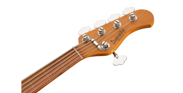 Sadowsky MetroExpress 21-Fret Vintage J/J Bass, Morado Fingerboard, 5-String, Fretless With Lines - Tobacco Sunburst Transparent High Polish