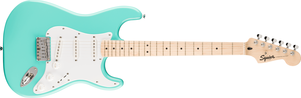 Squier Squier Sonic Stratocaster HT, Maple Fingerboard, White Pickguard, Sea Foam Green
