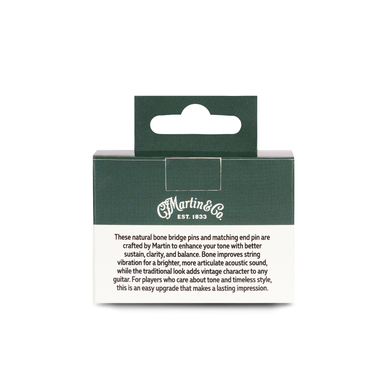 Martin Bridge Pin Set Knochen Black Inlay