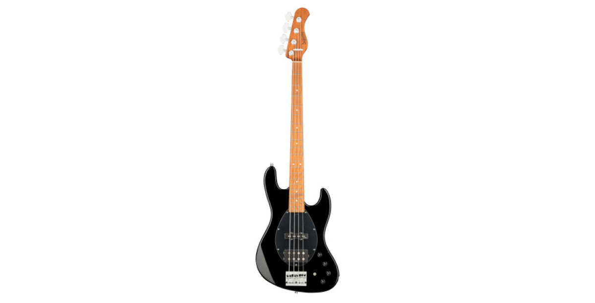 Sadowsky MetroExpress 21-Fret Vintage M/J Bass, Roasted Maple Fingerboard, 4-String - Solid Black High Polish